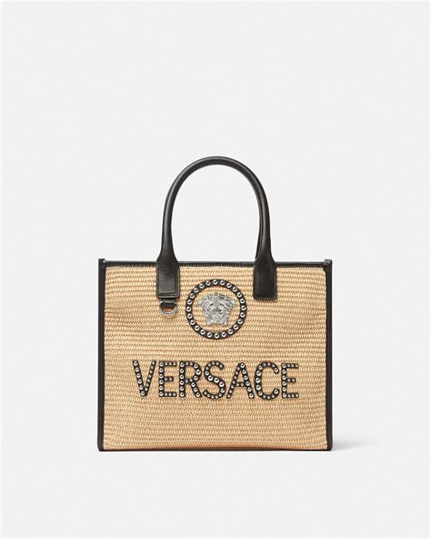 versace jungle print tote bag|Versace la medusa tote.